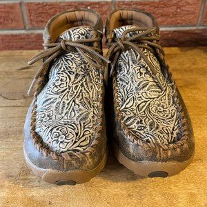 Twisted X Chukka Shoes Boots Moccasins - 8.5 Women's - Distressed and Embossed